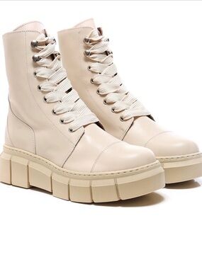 Aloha Can-Can Cream Lace-Up Chunky Platform Boots - from Free People